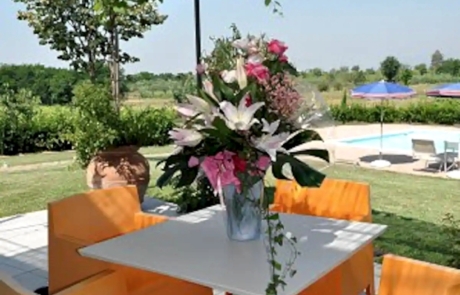 Outdoor: in front of pool